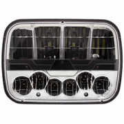 9670 CABOVER YEAR 1990 5 X 7 INCH HIGH POWER LED HEADLIGHT WITH POLY LENS HOUSING 600 LUMEN LOW BEAM 1100 LUMEN HIGH BEAM