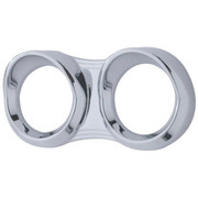 PETERBILT 387 YEAR 2010 CHROME DUAL GAUGE CLUSTER BEZEL W/ VISOR