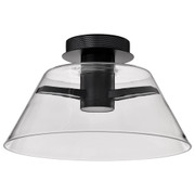 Edmond 17 Inch LED Semi Flush Matte Black W Clear Glass Replacement