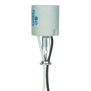 Keyless Porcelain Socket W Hickey 18IN AWM B/W 150C .125 IPS 1-.5IN Hickey Alum Screw Shell Unglazed Replacement