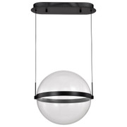 Arvada 16 Inch LED Pendant Matte Black Silk Screened Acrylic Lens