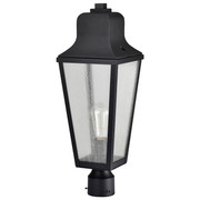 Lawrence 1 Light Post Top Matte Black with Clear Seeded Glass Replacement