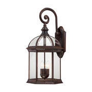 Boxwood 3 Light 26 in. Outdoor Wall with Clear Beveled Glass
