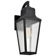 Lawrence 1 Light Large Wall Lantern Matte Black W Clear Seeded Glass Replacement