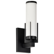Roselle 1 Light Vanity Matte Black with White Glass