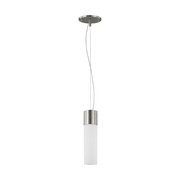 Link 1 Light Tube Pendant with White Glass Replacement