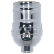 Short Keyless Socket .125 IPS 3 Piece Stamped Solid Brass Polished Nickel Finish 660W 250V Replacement