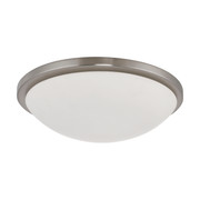 Button LED 17 in. Flush Mount Fixture Brushed Nickel Finish LED Module Included Replacement