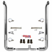 PETERBILT 378 YEAR 2006 8 TO 5X96IN CRM EXHAUST KIT W WCT STACKS 90S AND TAPERED YPIPE QUIET SPOOL 55IN UNI 5IN TAPER LOCK CRM TEE