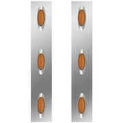 W900L AEROCAB YEAR 2000 304 S.S. FRONT AIR CLEANER LIGHT PANELS W 12 - 2 INCH BEEHIVE AMBERAMBER LEDS