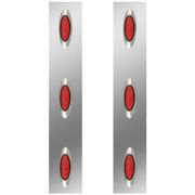 W900B YEAR 2004 SS REAR AIR CLEANER LIGHT PANELS W 14 CHALLENGER REDRED LEDS W 15 INCH VORTOX