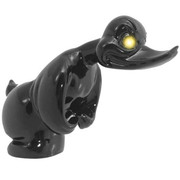 Black Convoy Rubber Duck Hood Ornament With LED Eyes