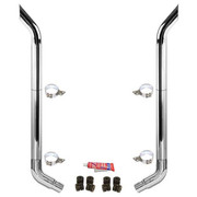 359 YEAR 1968 7-5 X 108 INCH CHROME EXHAUST KIT W BULL HAULER STACKS AND OE STYLE ELBOWS QUIET SPOOLS