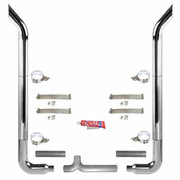 359 YEAR 1973 6-5 X 96 INCH CHROME EXHAUST KIT W BULL HAULER STACKS AND OE STYLE ELBOWS