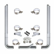 389 GLIDER YEAR 2010 7 X 114 INCH CHROME EXHAUST KIT W MITER STACKS LONG DROP ELBOWS 7-5 INCH TEE