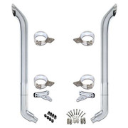 379 YEAR 1991 7 X 96 INCH CHROME EXHAUST KIT WITH BULL HAULER STACKS AND OE STYLE ELBOWS