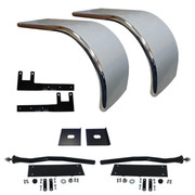 386 YEAR 2010 PREMIUM STAINLESS STEEL HALF FENDERS- 33.5 INCH W MOUNTING KIT LOW AIR LEAF SUSPENSIONS