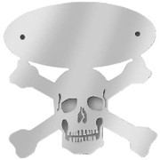 367 YEAR 2024 STAINLESS STEEL SKULL AND CROSSBONES HOOD EMBLEM ACCENT