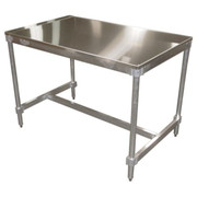 IN-0128754 Stainless Top Aluminum I-Frame Table with Backsplash- 34 to 35.5 x 30 x 60 in.
