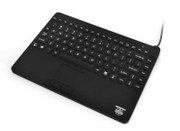 IN-0126528 Slim Cool Waterproof Sealed Keyboard With Touchpad With MagFix And Backlight Black