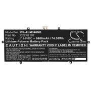 Notebook Laptop Replacement Battery Li-Polymer 9600mAh 74.30Wh 7.74V