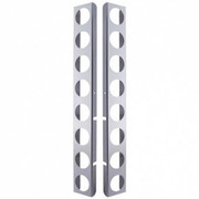 379 YEAR 1997 STAINLESS STEEL REAR AIR CLEANER BRACKET W 16 LIGHT CUTOUTS PAIR