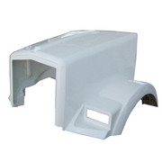 T800 CURVED GLASS YEAR 2000 FIBERGLASS HOOD W CURVED WINDSHIELD