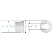 MRI Wheelchair Plastic Bearing for Rear Wheel .625IN ID x 1 .25IN OD and 1.0625IN Double Flange Replacement