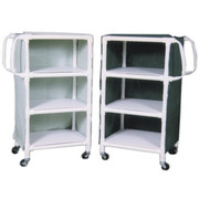MRI NonMagnetic 3 Shelf PVC Linen and MultiUse Cart 32IN x 20IN Shelf Size Royal Blue Vinyl