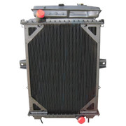 T800 CURVED GLASS YEAR 1996 COPPER BRASS 4 ROW RADIATOR WITH SURGE TANK OUTLET BY