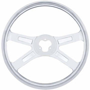 18IN Stainless Steel 4 Spoke Slot Cutout Steering Wheel PB 2006-Newer Ex 500 Series