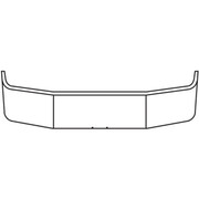 16IN Chrome Wrap Around Bumper With Mounting Fog Step Tow And Vent Holes For Mack CXU613 And Anthem Replacement