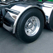 80IN 16 Gauge Stainless Steel Single Axle Fenders W- Rolled Edge For 43.5IN OD Tires Replacement