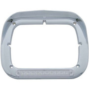 T300 YEAR 1994 LIGHTED CHROME BEZEL WITH VISOR AND CLEAR LEDS FOR 5 X 7 INCH RECTANGULAR HEADLIGHT