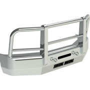 22 Inch Chrome Texas Rolled End Bumper With Square Fog Light Tow Vent Holes Replacement