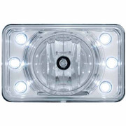 CLASSIC 120 YEAR 1998 4 X 6 INCH CRYSTAL RECTANGULAR GLASS LENS HEADLIGHT WITH HALOGEN BULB HIGH BEAM