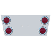 8200 YEAR 1995 14 INCH 304 S.S. ANGLED REAR CENTER PANEL WITH 4 4 INCH ROUND RED CLEAR LEDS BEZELS LOGO HOLES