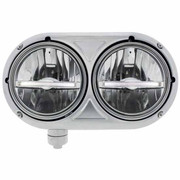 388 YEAR 2009 PASSENGER SIDE STAINLESS STEEL 9 LED DUAL HEADLIGHT WITH WHITE LED POSITION LIGHT BAR NEEDS MOUNTING BRACKETS