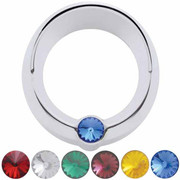 CLASSIC XL 132 YEAR 2000 CHROME SMALL GAUGE BEZEL WITH VISOR AND CLEAR GEM