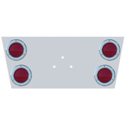 4900FA YEAR 2019 14 INCH 304 STAINLESS STEEL ANGLED REAR CENTER PANEL WITH 4 4 INCH ROUND RED RED LEDS BEZELS LOGO HOLES