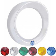 W900B YEAR 1993 CHROME PLASTIC SPEED TACHOMETER GAUGE BEZEL WITHVISOR AND BLUE JEWEL