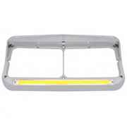 CLASSIC 120 YEAR 2008 24 LED RECT DUAL HEADLIGHT BEZEL WVISOR AND GLO LIGHT AMBER LED CLEAR LENS