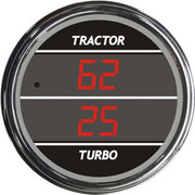 379 YEAR 1995 2 .0625 INCH RED DIGITAL DUAL DISPLAY GAUGE PSI TRACTOR TURBO 0-100 PSI