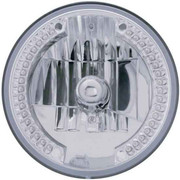 378 YEAR 1991 7INRND HEADLIGHT W H4 HAL BULB 34 DIODE WHITE LED POSITION LIGHT WCUSTOM HEADLIGHTS