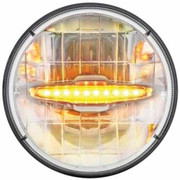 FLC112 YEAR 1996 3 LED ROUND 7 INCH HIGH POWER HEADLIGHT W 10 LED AMBER DAYTIME RUNNING LIGHT BAR