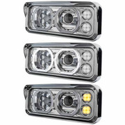 CLASSIC XL 132 YEAR 2007 CHRM DUAL SQUARE LED PROJ HEADLIGHT W AUX HALO RINGS AND AMBER LED TURN SIGNAL PASS