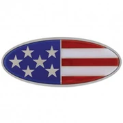 Chrome Die-Cast Canada Flag Oval Emblem - 7 0.875 X 3 0.25 Inch Replacement