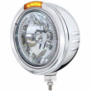 FLC120 YEAR 1976 SS EMBOSSED STRIPE H4 HEADLIGHT 34 WHITE LED POSITION 4 AMBER CLEAR LED DUAL FUNCTION LIGHT