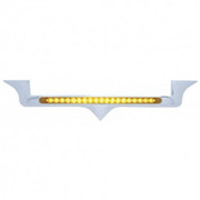 W900L YEAR 2013 CHROME HOOD EMBLEM WITH 12 INCH REFLECTOR LIGHT BAR - 19 RED LED CLEAR LENS