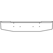 16 Inch Chrome Standard Rolled End Bumper with Center Step and Fog Light Holes For Kenworth W900 Replacement
